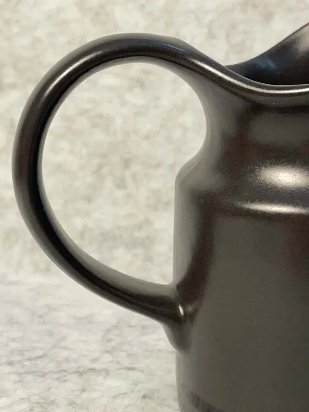 Vintage Pfaltzgraff Midnight Sun Black Matte Stoneware Creamer Pitcher